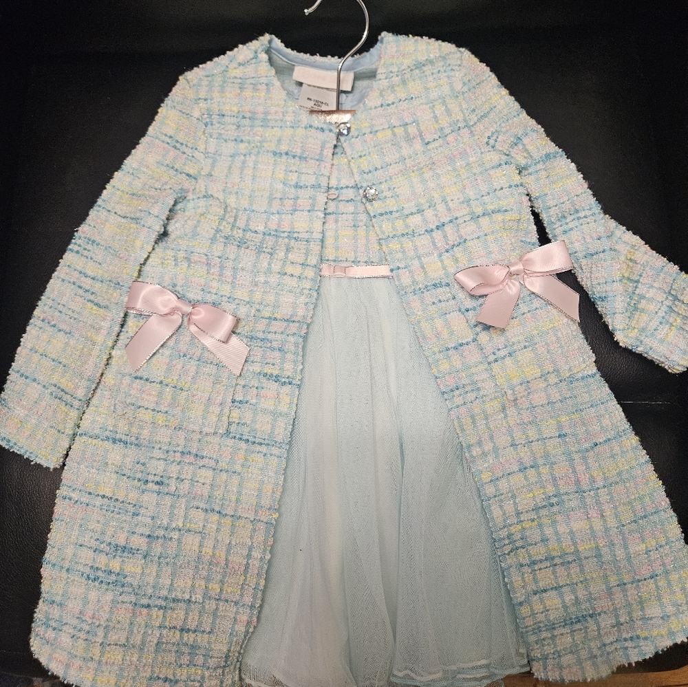 Dress With Blue  Coat Jacket Bonnie Baby  NWT